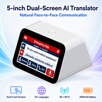 Traducteur IA à double écran 5 pouces, appareil de traduction vocale multilingue en temps réel pour la réception, l'hôtellerie, les magasins et les services hospitaliers