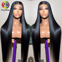 Wig Rambut Asli Brasil Murah Model Bone Straight dengan Lace Front HD, Wig Tanpa Lem, Wig Rambut Asli Natural untuk Wanita Kulit Hitam