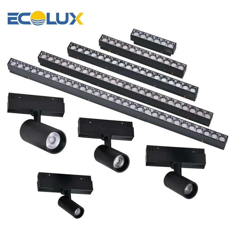 Высококачественный светодиодный чип Ecolux, лучшая световая эффективность, простая установка светильника, магнитные дорожные огни, рельсовая система освещения