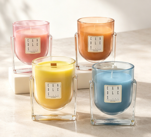 Velas Aromáticas de Cera de Soya en Frascos de Vidrio Cuadrados, Decoración Minimalista para el Hogar, Aromaterapia, Fragancia Floral y Vegetal - Product Image 2
