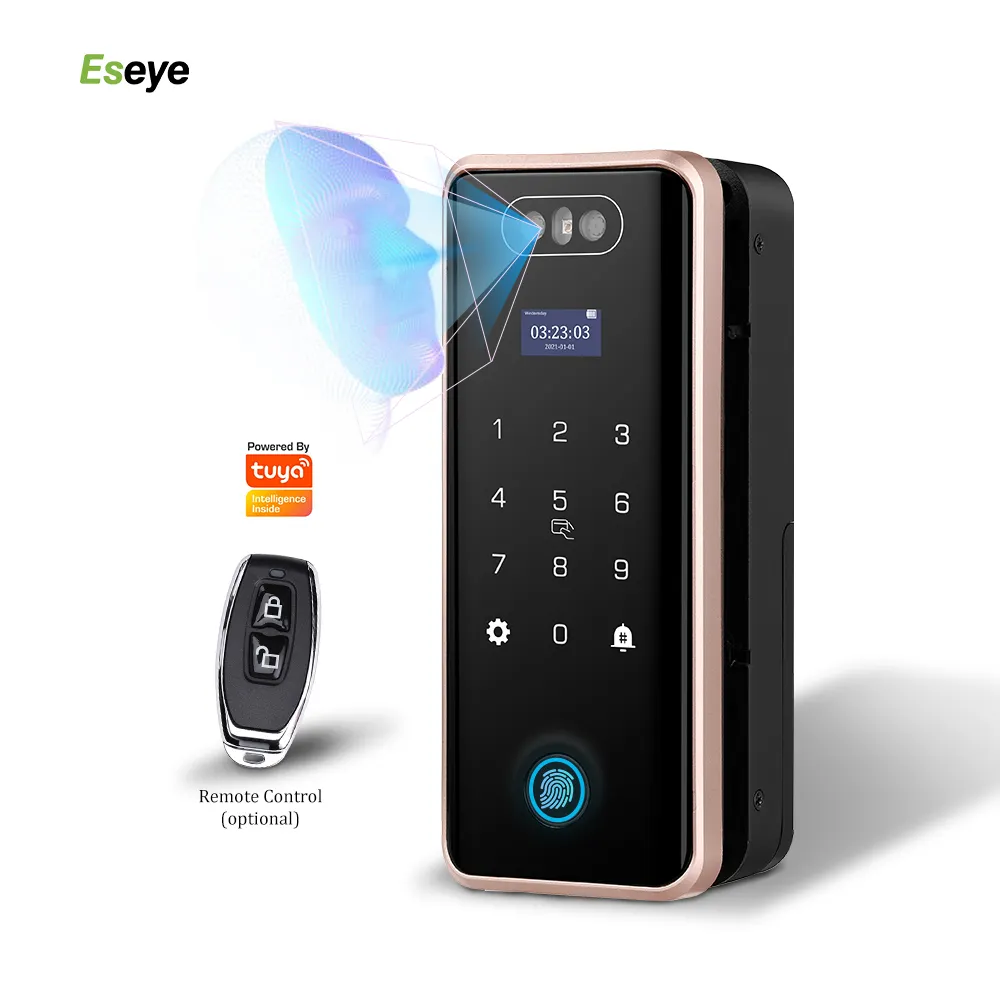 Eseye High Quality Lock Digital Safe Keyless Electronic Tuya Smart Fingerprint Office Furniture Glass Door Smart Lock