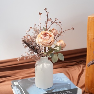 <span class=keywords><strong>Bouquet</strong></span> <span class=keywords><strong>de</strong></span> <span class=keywords><strong>mariée</strong></span> artificiel, petites roses et succulentes nouées à la main, fleurs en PVC et soie, arrangements floraux, vente en gros transfrontalière à l'étranger - Product Image 3