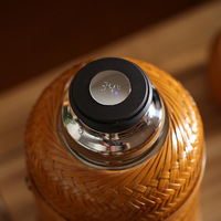 Nouvelle Bouilloire Thermos en Acier Inoxydable Isolée en Bambou de Style Chinois avec Affichage de Température, Grande Capacité, Idéale pour les Fêtes, Maison et Voyage