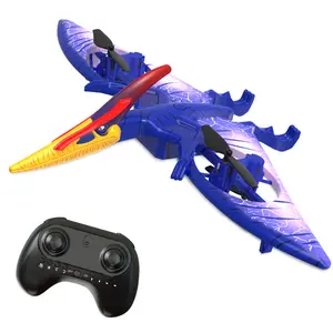 AiJH 2.4Ghz Remote Control Dragon Night Headless Mode With Sound Light Flying Dinosaur Aircraft Rc Plane Toy