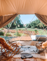 Tente de maison en dôme transparent de luxe Igloo, Glamping géométrique d'hiver avec isolation de cheminée