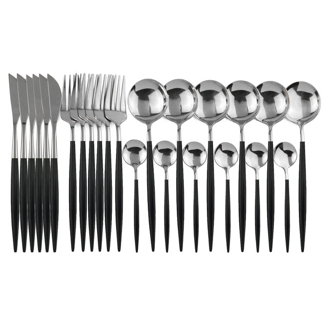Western Royal Gold Cutlery Wedding Party Cutlery Spoon Knife Fork Set Flatware Fork Stainless Steel Kitchen Modern Support 4pcs · image 3