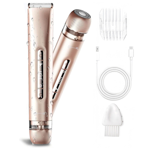 Customized OEM 2 in 1 Dual <b>Head</b> Electric Bikini Trimmer for Women Waterproof Pubic Hair Shaver <b>Razor</b> Grooming Kit Manufacturer - Product Image 1