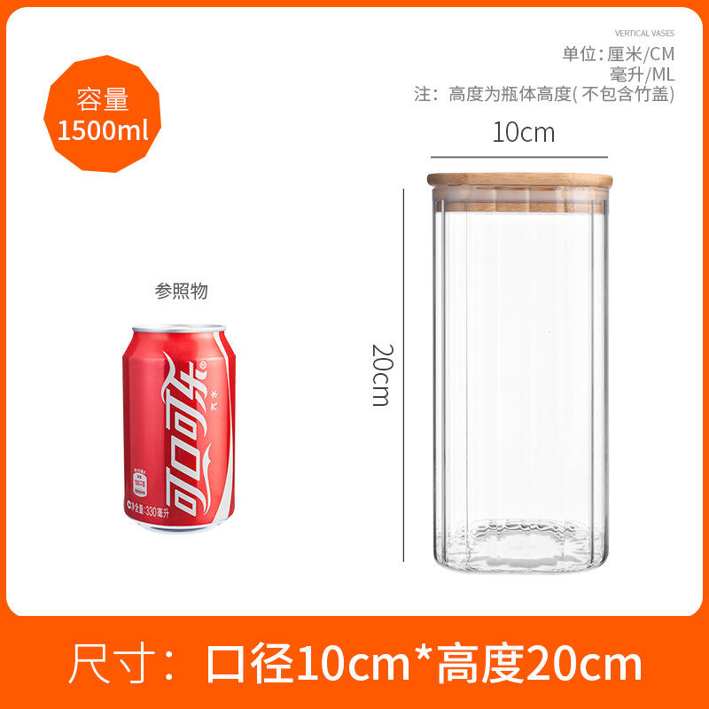 10 cm de diámetro, 20 cm de altura, 1500 ml de capacidad, 50 cajas