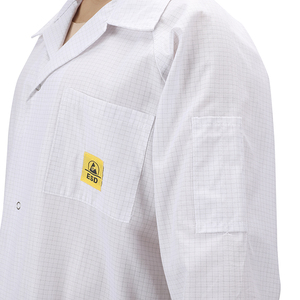 معطف مختبر مضاد للكهرباء الساكنة من القطن والبوليستر، ملابس للغرف النظيفة - Product Image 5