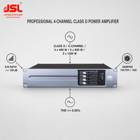 4 Kanal D Sınıfı Güç Amplifikatörü 4x400W 4x600W 2x1200W 2U Profesyonel Ses Amplifikatörü Susturucu 1000 SNR 109dB Canlı Ses için