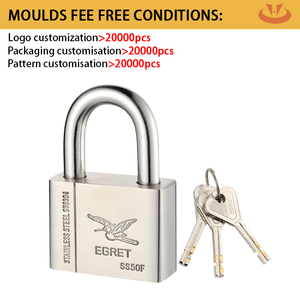 304 स्टेनलेस लिपटे ताला के साथ खड़ी स्टेनलेस स्टील padlocks फलक चाबियाँ - Product Image 6