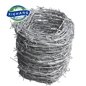 barbed wire types barb ring rolled fencing fence arm post green stainless steel wires for cattle