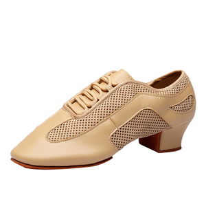 Zapatos de baile Jazz marrones de 3,5 cm para niñas, estilo moderno, suela dividida, <span class=keywords><strong>Ballet</strong></span>, parte superior plana suave, forro de gamuza, parte superior de cuero PU para profesores - Product Image 1