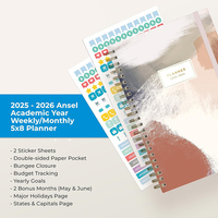 Cuaderno de Papel Ecológico A5 con Espiral y Estampado Personalizado en Dorado, Diario Personalizado, Agenda, Organizador Diario, Semanal y Mensual