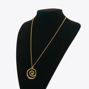 PVD 18K chapado en oro de acero inoxidable joyería geométrica Irregular remolino espiral colgante declaración collar Punk collar P243484 - Product Image 2