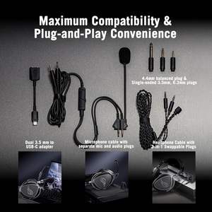 Audífonos para Juegos ROG Kithara Over-Ear con Controladores Magnéticos Planares, Micrófono, Plástico Negro, Sin Cancelación de Ruido - Product Image 2