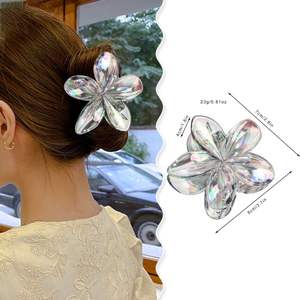Pinces à cheveux transparentes de 8 cm en forme de fleur, pince à cheveux premium Frangipani avec carte, pince à cheveux pour femme et fille, fabrication en usine - Product Image 6