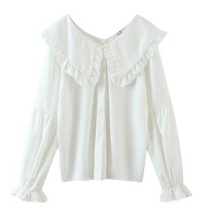 Blusa Blanca para Mujer Talla Grande de Nanjing, Diseño con Bolsillos Abiertos en la Parte Delantera, N7766, Uso Diario - Product Image 5