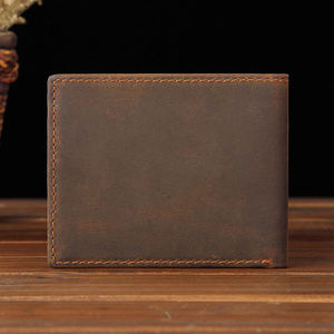 กระเป๋าสตางค์ AndoBag RFID Block แบบสั้นสำหรับผู้ชาย หนังวัวแท้สไตล์เรโทร ที่ใส่บัตรหนังแท้ Crazy Horse กระเป๋าเงินบาง รุ่น 1398 - Product Image 4