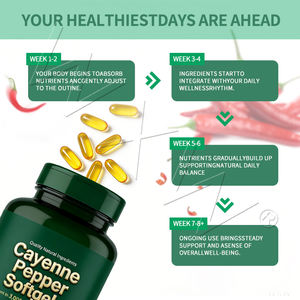 Goede prijs op maat gemaakte Cayenne peper softgel capsules, supplement voor de spijsvertering, metabolisme en immuunvermogen voor volwassenen - Product Image 4