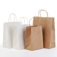 Sacs Fourre-tout en Papier Kraft Personnalisés Pas Chers, Qualité Alimentaire, pour Plats à Emporter, Marron Blanc, avec Votre Propre Logo