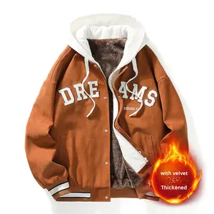 NASA Co-branded Streetwear Men's Autumn Korean Style Trendy Ins Loose Couple Casual Fleece Lined Fake Two-piece Zipper Jacket - Product Image 6