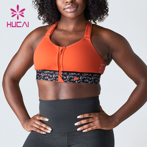 OEM donne Custom Push up allenamento Yoga Top Cross Back supporto ad alto impatto regolabile Zip anteriore reggiseno sportivo per le donne - Product Image 5