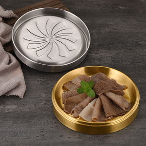 ถาดเสิร์ฟอาหารทรงกลมสแตนเลส 304 แบบซ้อนได้ สำหรับบาร์บีคิว บุฟเฟ่ต์ หม้อไฟ และอาหารจานด้านข้าง - Product Image 3