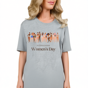 T-shirt per la Giornata internazionale della donna, girocollo, manica corta, 100% cotone, casual, stampata, con scritta femminista - Product Image 1