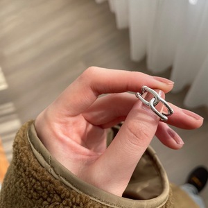 S925 Silver Unique Rope Knot <b>Ring</b> For Women Retro Fashion Hip Hop Interlocking <b>Open</b> <b>Ring</b> Index Finger Trendy Jewelry - Product Image 2
