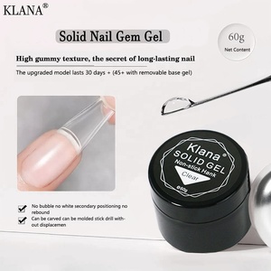 KLANA Gel UV Sólido Transparente de 60g para Modelado 3D, Escultura y Construcción de Uñas, No Pegajoso, Sin Limpieza, Larga Duración para Salón, DIY, ODM, OEM - Product Image 2