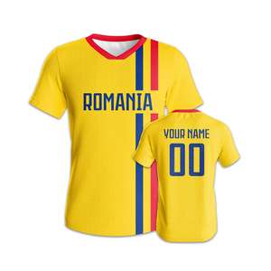 Jersey Sepak Bola Rumania yang Dipersonalisasi dengan Nama dan Nomor, Pakaian Atletik Cepat Kering untuk Penggemar, Pemuda, Pria, Wanita - Product Image 4