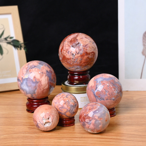 High Quality Polishing <b>Crystal</b> Sphere Natural Pink Flower Agate Sphere <b>Ball</b> for Fengshui Decoration - Product Image 5