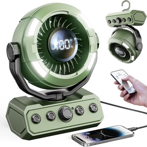 Ventilateur de camping 3 en 1, ventilateurs portables rechargeables, batterie 10000 mAh, avec lumière et télécommande, pour intérieur, extérieur, tente, voyage, pêche - Product Image 1