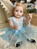 Nueva Muñeca Reborn de 55 CM de Silicona de Cuerpo Completo Niña Pequeña Tutti, Realista Hecha a Mano con Piel 3D y Múltiples Capas de Pintura