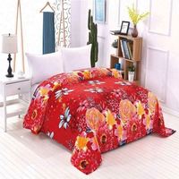 Ensembles de literie de luxe ensemble de housse de couette en flanelle de polyester imprimé draps et couette matelassée couvre-lit couverture couette