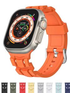 Bracelet de montre en silicone en gros pour Apple Watch Ultra 49mm SE 44mm S9 45mm avec boucle ardillon en acier inoxydable – Bracelets de montre de sport - Product Image 2