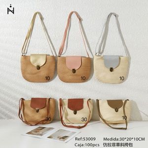 Borsa a Tracolla BOLSOS in Finta Rafia 30x20x10cm, Borsa da Donna - Product Image 3