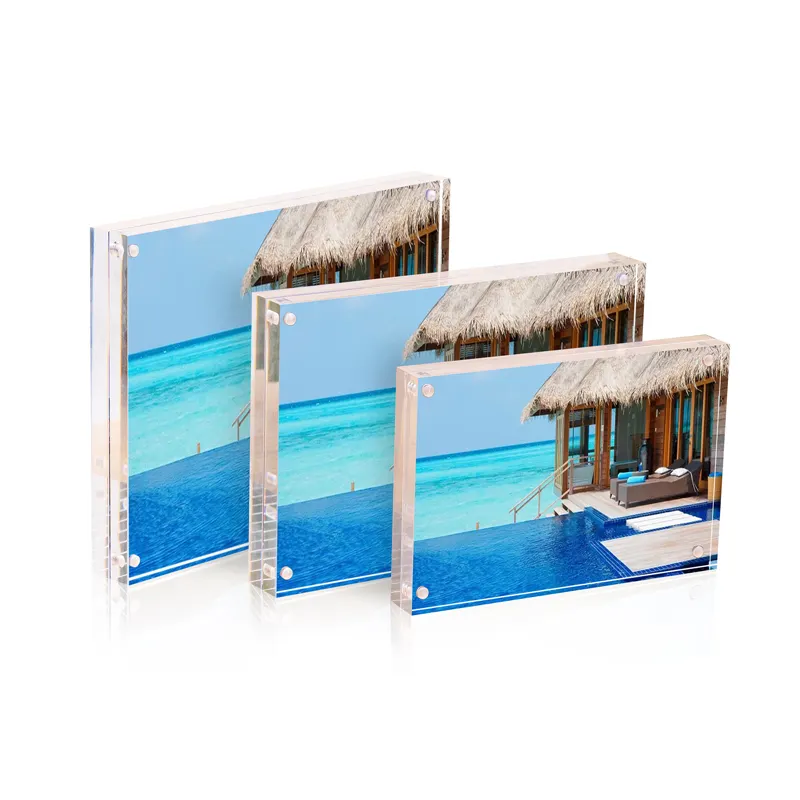 Factory supplier clear frameless clear oversized acrylic frame wall picture frames