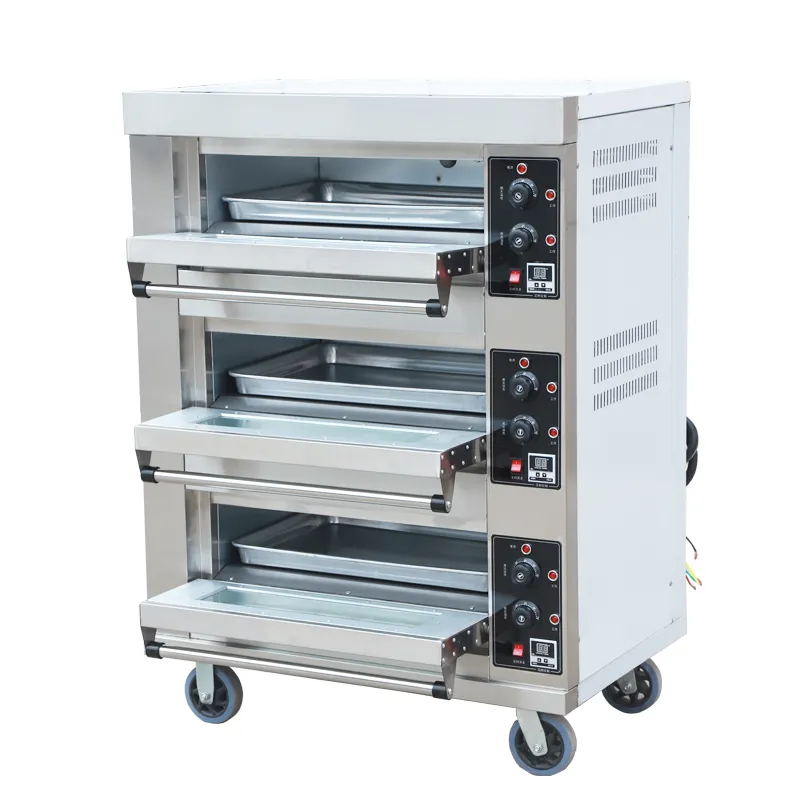 3 trays bread cake pizza baking machine deck oven commercial pizza ovens for sale