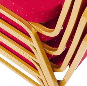 Chaise de conférence empilable moderne avec pieds en fer et tissu confortable pour banquets d'hôtel - Product Image 6