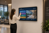 Pantalla Táctil Digital de 24 Pulgadas para Montaje en Pared, Señalización Digital Comercial, Pantalla LCD Publicitaria con Panel IPS para Comercios, Hoteles, Oficinas y Tiendas