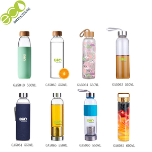 GA5062 500ml <span class=keywords><strong>e</strong></span> botellas de viaje de silicona venta al por mayor de vidrio de borosilicato botella de agua con la tapa de Bambú - Product Image 5