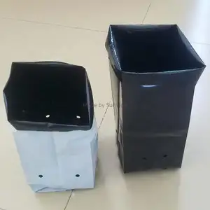 Factory supplier 1/2 - 30 gallon black and white film grow bags plastic poly garden planting bag for hemp / vegetables / tree