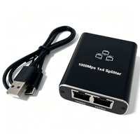 Répartiteur réseau Ethernet Gigabit 1x4 1000 Mbps, commutateur réseau 4 ports RJ45 avec adaptateur d'alimentation USB pour PC, routeur, LAN