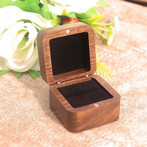 55mm Oval Vintage <b>Black</b> Walnut Handmade Engagement Wedding Ring <b>Box</b> Engraved Printing Velvet Lining Buckle Closure Valentine's - Product Image 6
