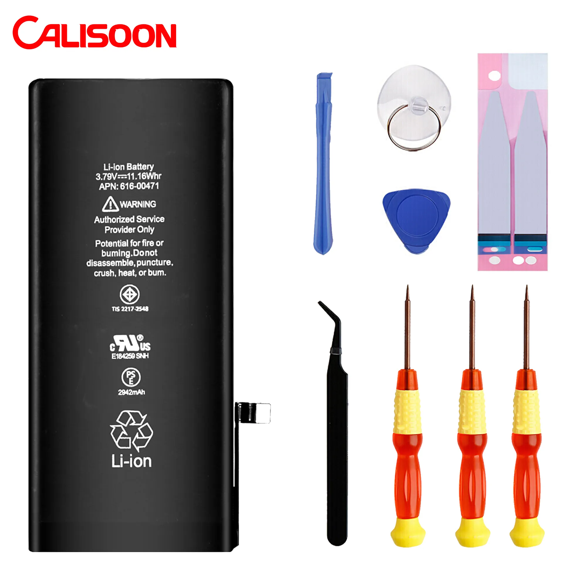 Calisoon Original 1:1 Mobile Phone Battery For IPhone 6 6s 7 8 plus x xr xs 11 12 pro max 5 5c 5s se Rechargeable Polymer