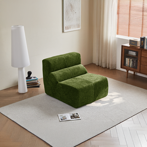 Modern Green Bonless In Stock One Seat <b>Sofa</b> Chair Modular Cushion Back Armless Square Design Living Room Furniture - Product Image 1