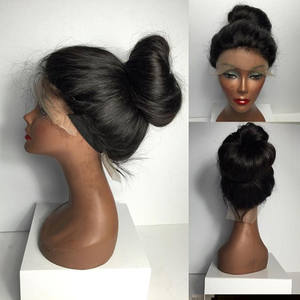 Perruques frontales en dentelle 360 en cheveux humains vierges brésiliens noirs, livraison directe d'usine - Product Image 2