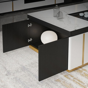 Mesa de Centro Inteligente Elevable con Tapa de Mármol, Recargable, Moderna, Diseño Cuadrado para Sala de Estar - Product Image 3
